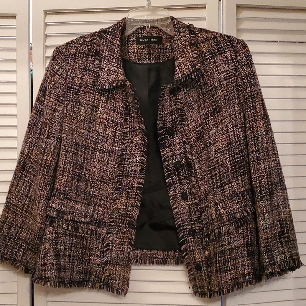 Tweed raw edge jacket